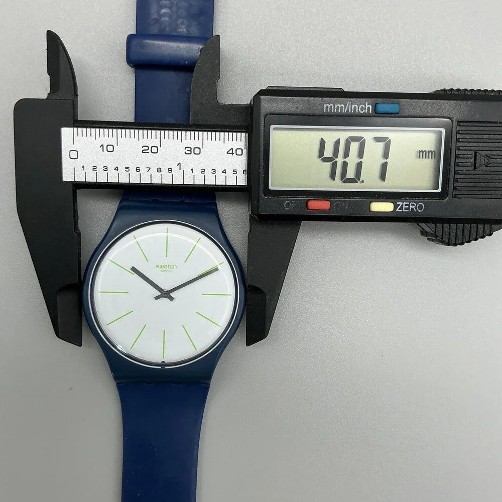 Swatch BlueSounds Mens Watch 41mm SUON127 Blue White Dial Swiss New Battery